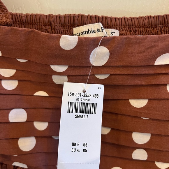 New with tags Abercrombie and Fitch brown polkadot dress with balloon sleeves - Picture 2 of 3